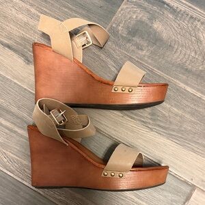 MIA Beige Wedge Sandals